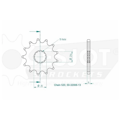 Sprockets Front (32006-13T) - Esjot