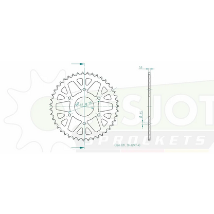 Sprockets Rear (32147-43T) - Esjot