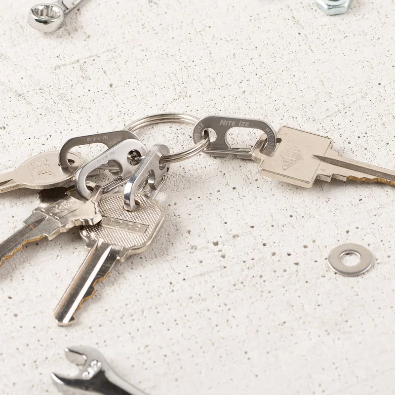 G-BINERS DUAL CHAMBER - SLIDELOCKKEYRING MICROLINK - Stainless Steel