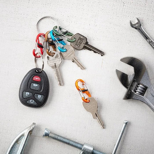 KEYRING LOCKER WITH S-BINER (ALUMINIUM) - Aluminum / Silver