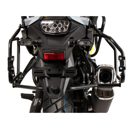 Suzuki V-Strom 800 DE Sidecase Carrier - Cutout Series with Xplorer - Silver