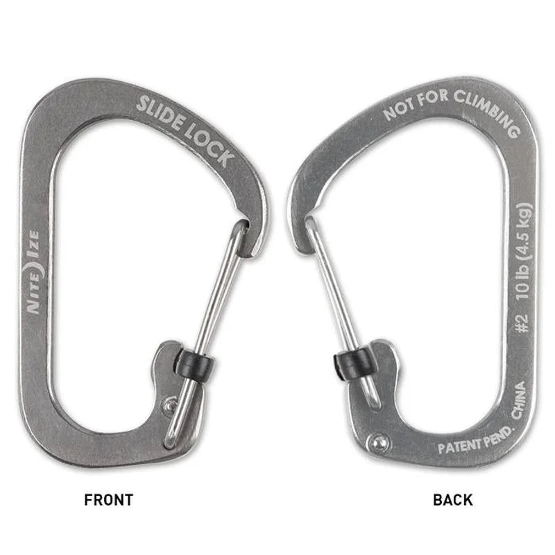 Carabiner with Slidelock (pcs) - Stainless Steel - Size#3 / Natural Steel / Stainless Steel