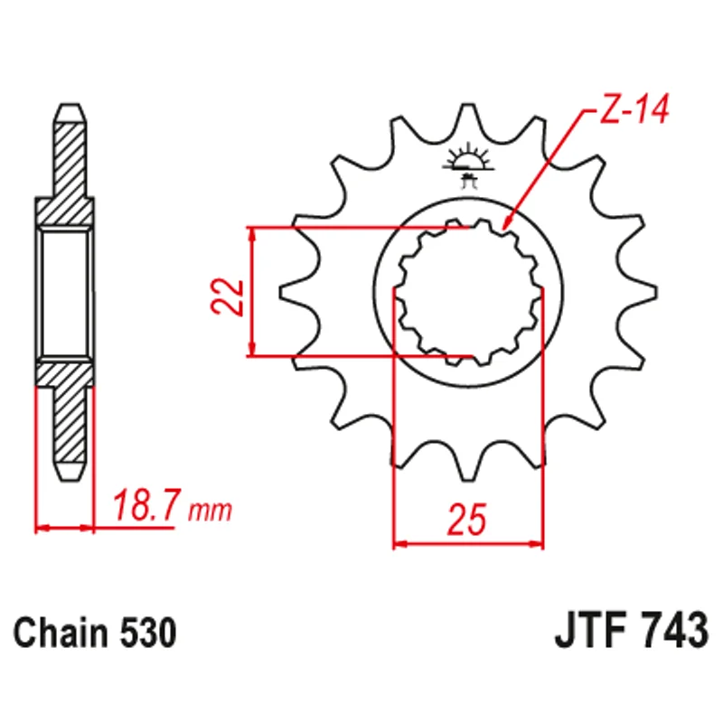 Sprockets Front (743 - 15T) - JT