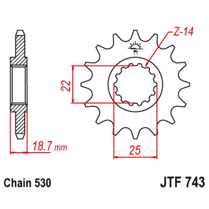 Sprockets Front (743 - 15T) - JT