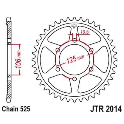 Sprockets Rear (2014 - 44T) - JT