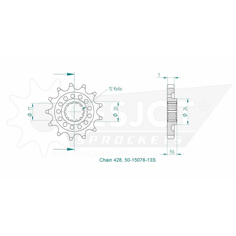 Sprockets Front (15076-13S) - Esjot (Sports)