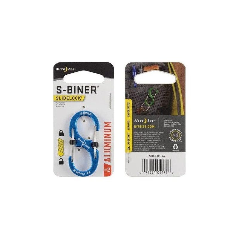 S-Biner with Lock ( Aluminium) - Size#3 / Blue / Aluminium