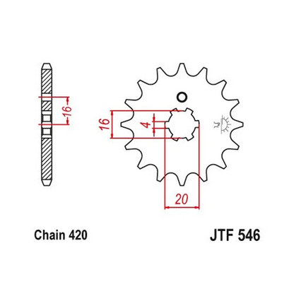 Sprockets Front (JTF546-14T) - JT