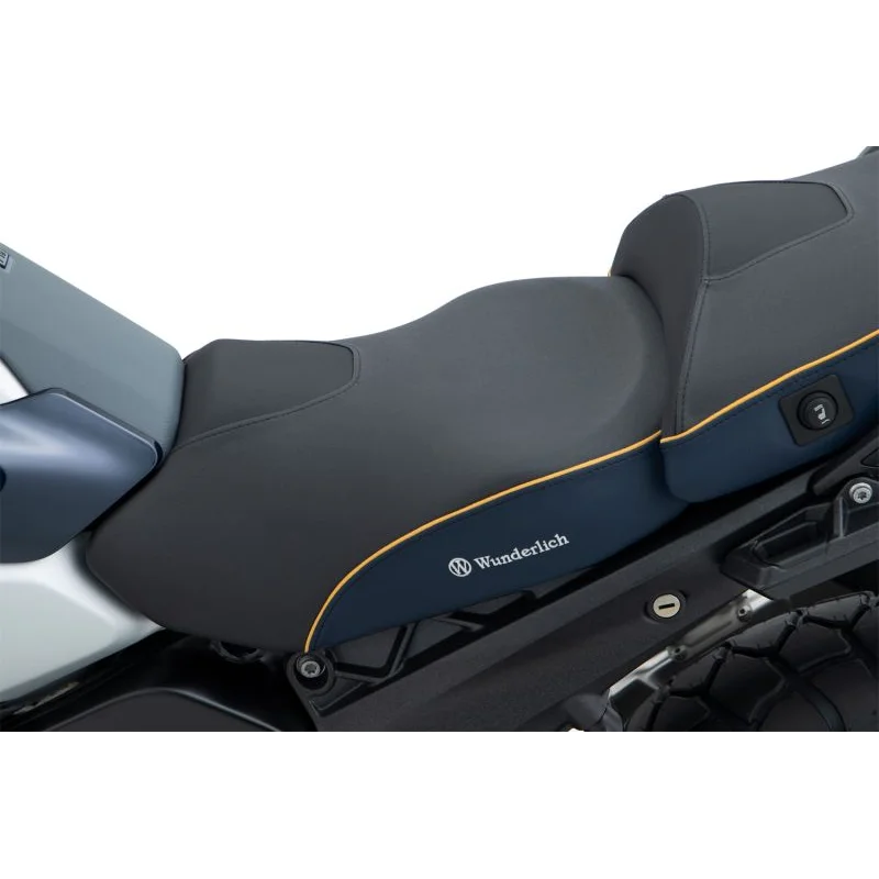 BMW R 1300 GS Ergonomics - Wunderlich "Active Comfort" (Heating) Seat - Imperial Blue-Gold / Passenger / Queens-Edition - standard