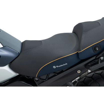 BMW R 1300 GS Ergonomics - Wunderlich "Active Comfort" (Heating) Seat - Imperial Blue-Gold / Passenger / Queens-Edition - standard