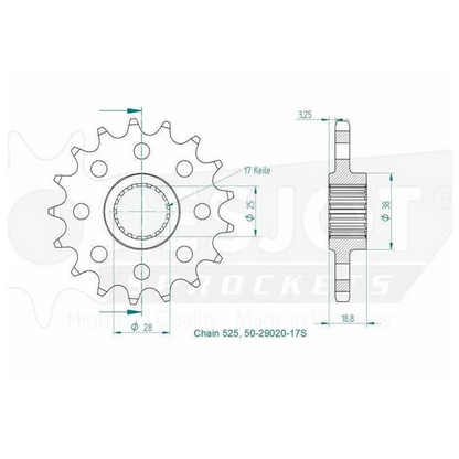 Sprockets Front (29020-17T) - Esjot