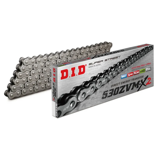 Chain 530 Pitch x 108 links (ZVMX2) - ZVM-X 2 (RIVET TYPE) / Natural Steel