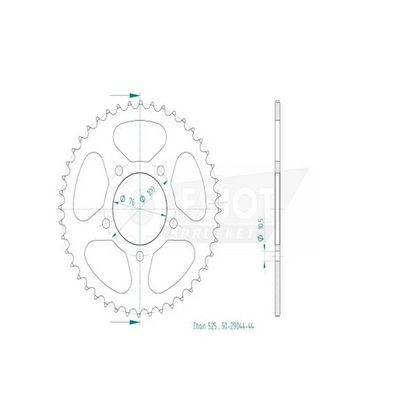 Sprockets Rear (29044-46T) - Esjot