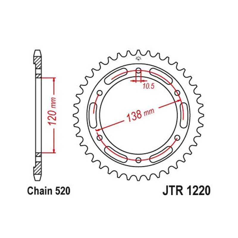 Sprockets Rear (JTR1220-38T) - JT
