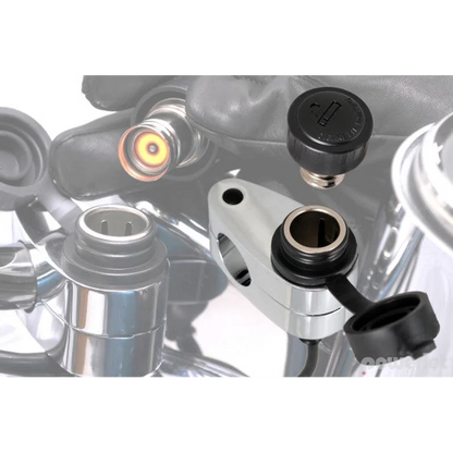 Cigarrete Charger for Harleys w Ram Mount Hole - 1.1/8th to 1.1/4th