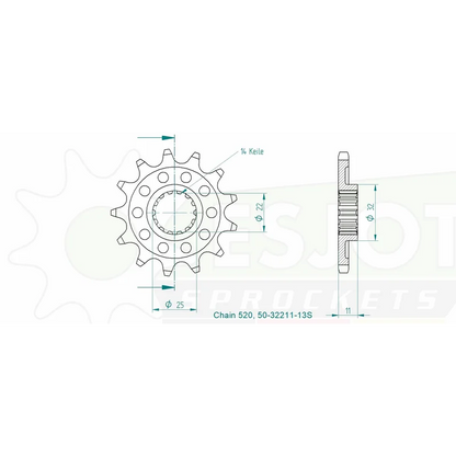 Sprockets Front (32211-13T) - Esjot