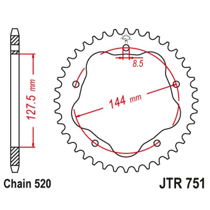 Sprockets Rear (751 - 43T) - JT
