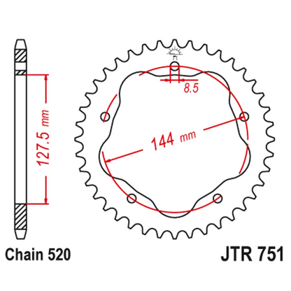 Sprockets Rear (751 - 43T) - JT