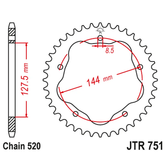 Sprockets Rear (751 - 43T) - JT