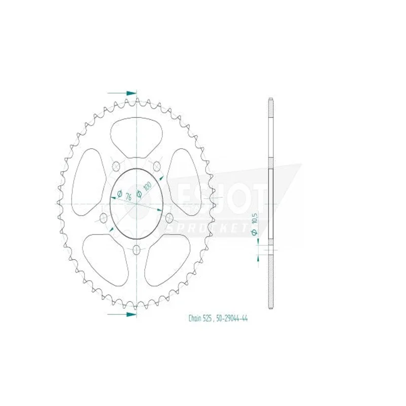 Sprockets Rear (29065-44T) - Esjot