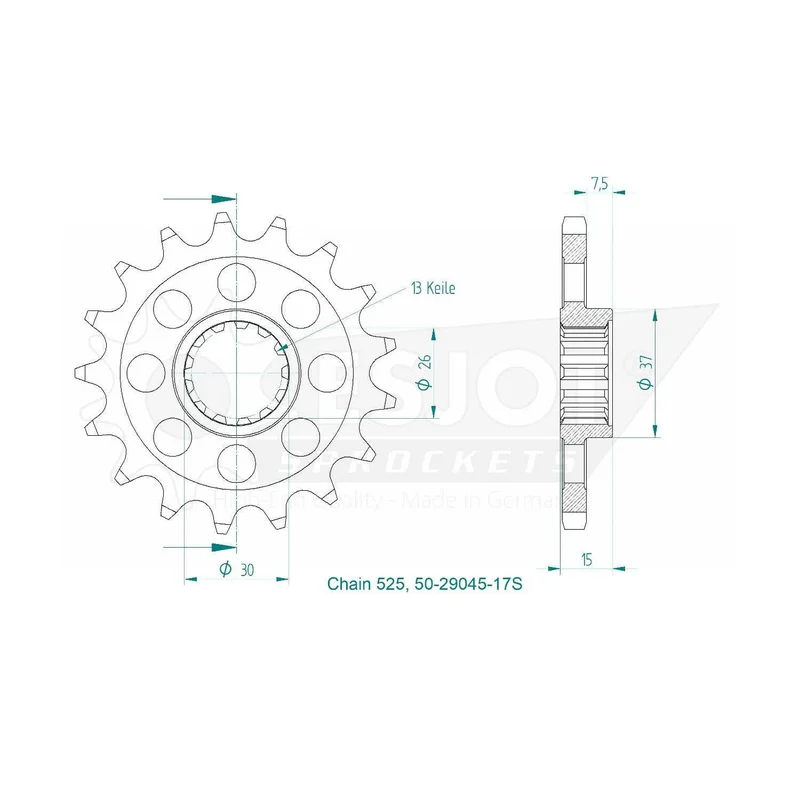 Sprockets Front (29048-16T) Sports - Esjot