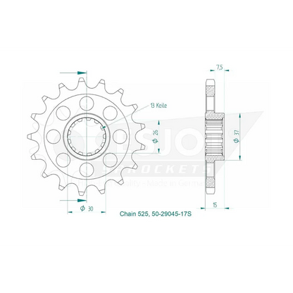 Sprockets Front (29048-16T) Sports - Esjot