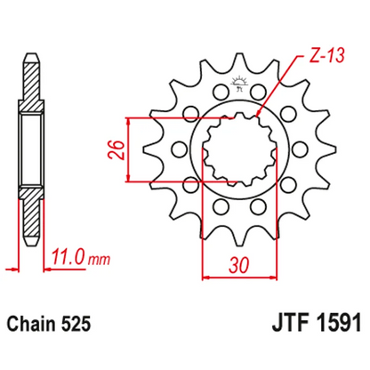 Sprockets Front (1591- 16T) - JT Rubber