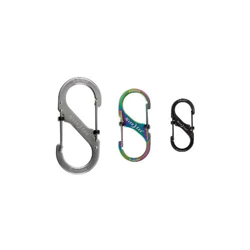 S-BINER WITH LOCK (SS) - SET - Silver / #2 + #3 + #4 / Stainless Steel