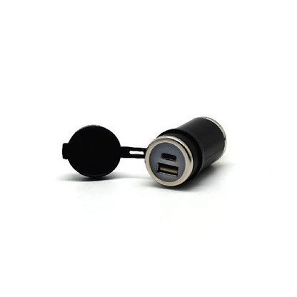 DIN (Hella) to 36W PD USB-C + QC 3.0 (STRAIGHT)