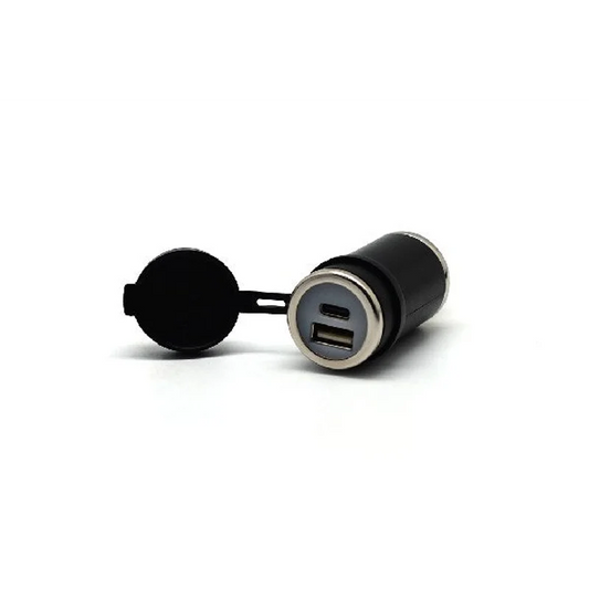 DIN (Hella) to 36W PD USB-C + QC 3.0 (STRAIGHT)