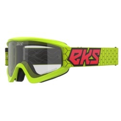 EKS Brand GOX Flat-Out Clear Goggle - Flo Yellow/Black/Fire Red