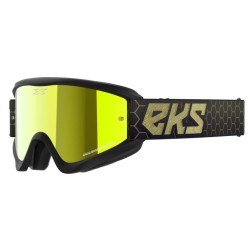 EKS Brand GOX Flat-Out Mirror Goggle - Black/Gold Metallic/Gold Mirror Lens