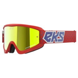 EKS Brand GOX Flat-Out Mirror Goggle - Red/White/Blue Metallic/Gold Mirror Lens