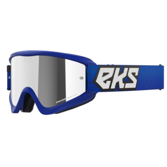 EKS Brand GOX Flat-Out Mirror Goggle - Royal Blue/Silver Mirror Lens