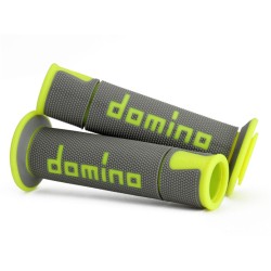 Domino Handlebar Grips A450 - Grey/Fluo Yellow