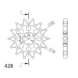 Supersprox Counter Shaft Sprocket With Rubber Bush CST-704:17.3