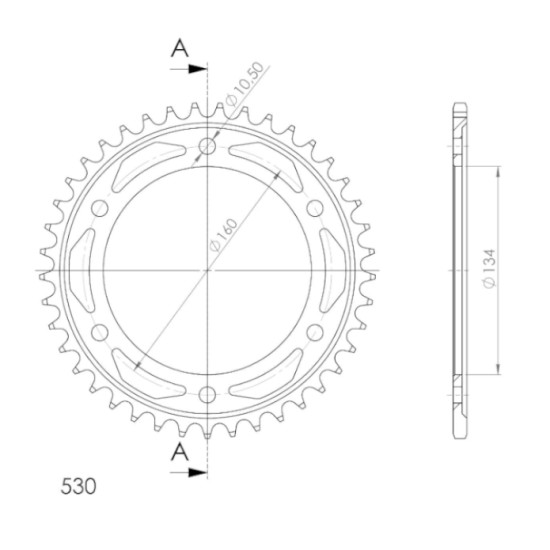 Supersprox Steel Rear Sprocket RFE-1306:42-BLK