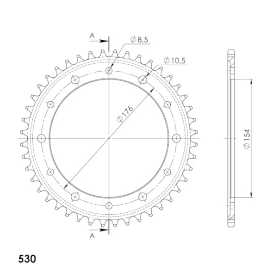 Supersprox Steel Rear Sprocket RFE-1340:44-BLK