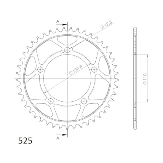 Supersprox Steel Rear Sprocket RFE-7:45-BLK